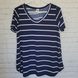 BOGO 🌷 Sew Love | Relaxed Fit Tee | Size: S | Navy Blue & White